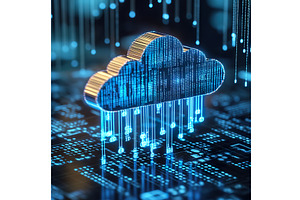Digital cloud computing concept with, a Technology Illustration by Lermont51