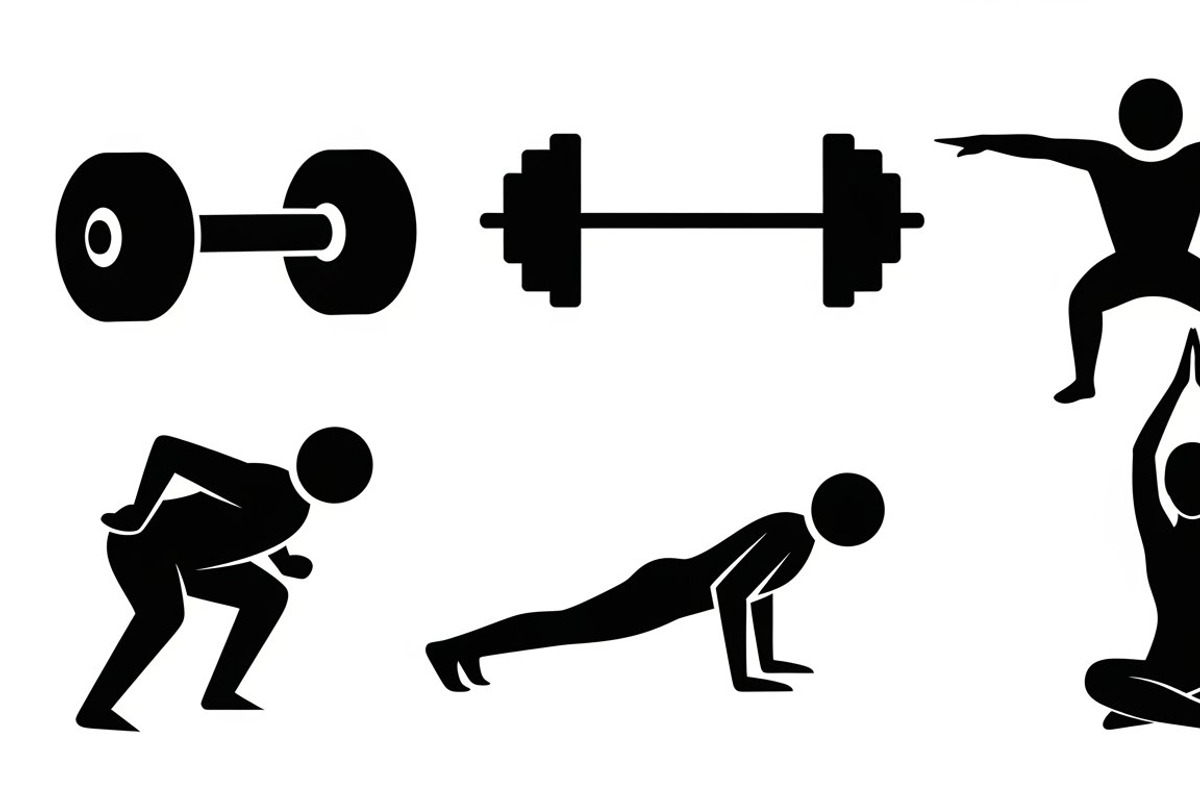 Fitness Workout Silhouette Icon Set, an Illustration by musafir_fashion (Photo 26 of 51)