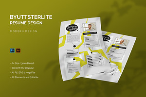 Byuttsterlite - Resume Template