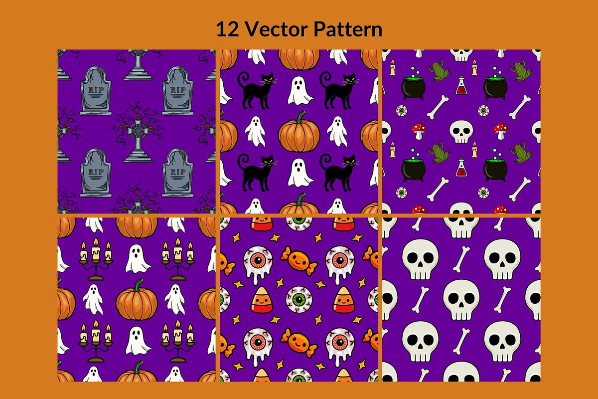 Halloween: Patterns & Clipart, a Seasonal Illustration by Elatedowl (Photo 2 of 14)