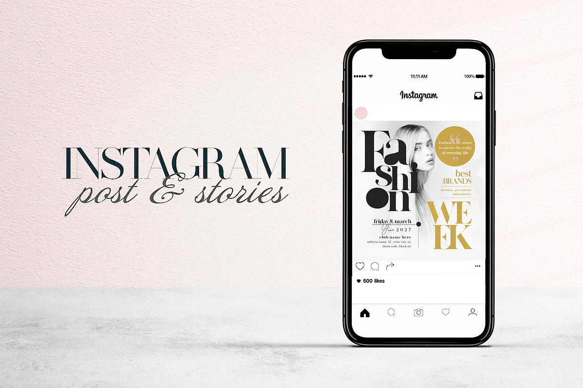 Fashion Week Social Media Pack, a Social Media Template by Touringxx Creative Studio (Photo 2 of 8)