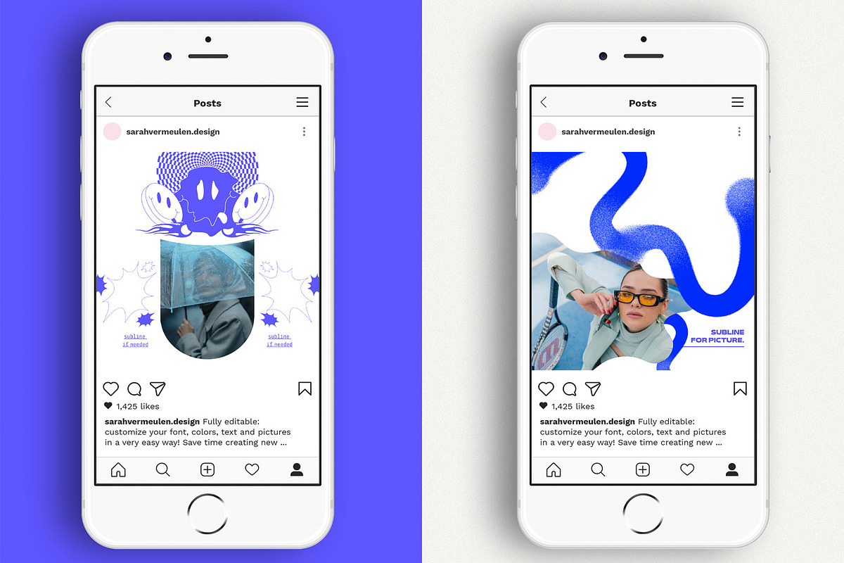 Instagram Social Media CANVA Blue, a Social Media Template by Vermeulen Design Studio (Photo 3 of 5)