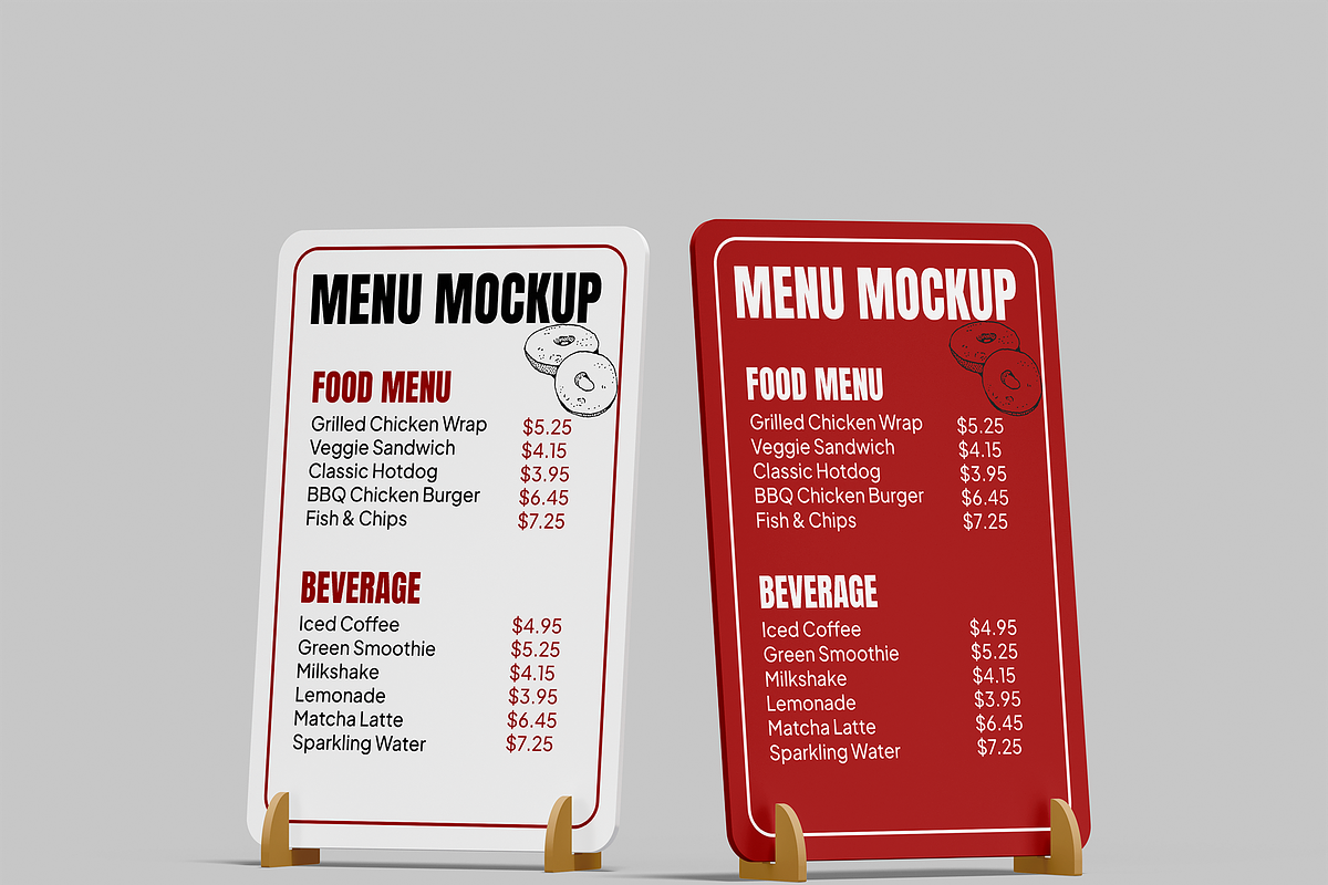 Menu Mockup, a Product Mockup by Bartama Graphic (Photo 2 of 4)