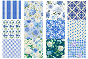 Royal Blue Floral Digital Paper, a Texture Graphic by Wow Magic (Thumbnail 2 of 2)