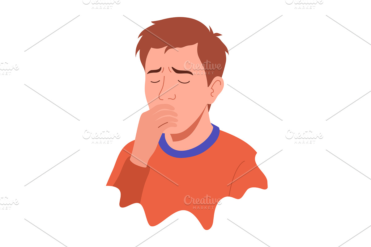 Flu symptom. Man showing cold, an Object Illustration by Things for designers