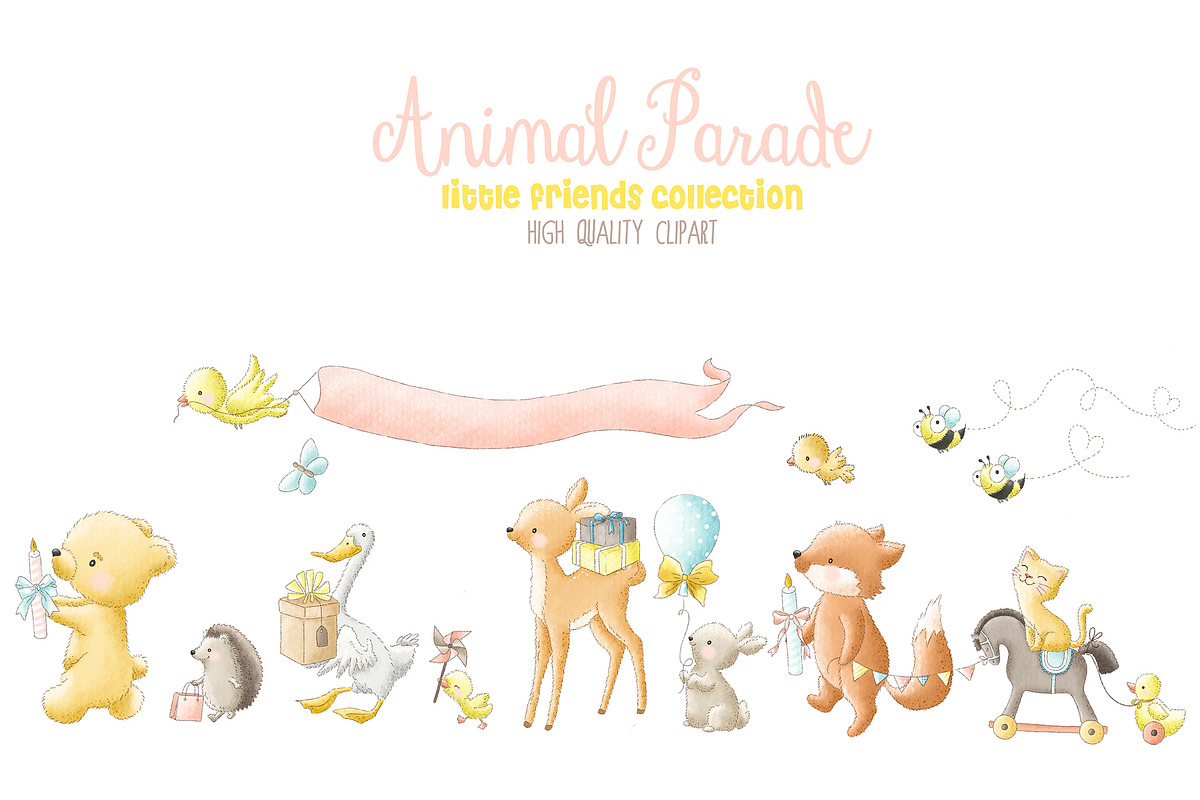 Woodland animals parade clipart, an Animal Illustration by Magic Story Studio (Photo 5 of 6)