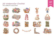 Watercolor Crochet Clipart, a Decorative Illustration by BerryPieArt (Thumbnail 2 of 4)
