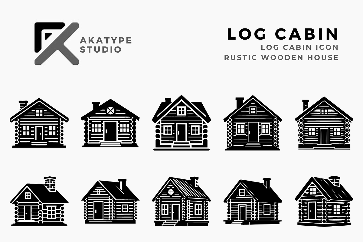 Log Cabin Icon Vector, a Solid Icon by Akatype Studio (Photo 1 of 3)