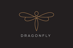 Line Minimalist Dragonfly Logo, a Branding & Logo Template by funpixel