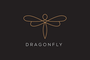 Line Minimalist Dragonfly Logo