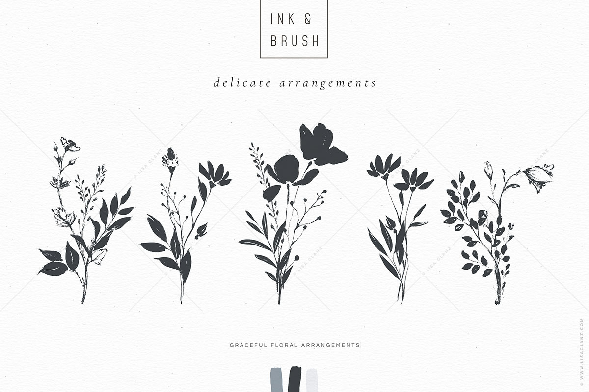 Ink botanicals, logos & patterns, a Texture Illustration by Lisa Glanz (Photo 12 of 32)