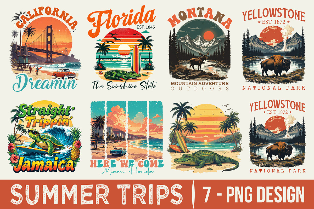 Summer Bundle Trip Beach Mount, an Illustration by RobertsArt