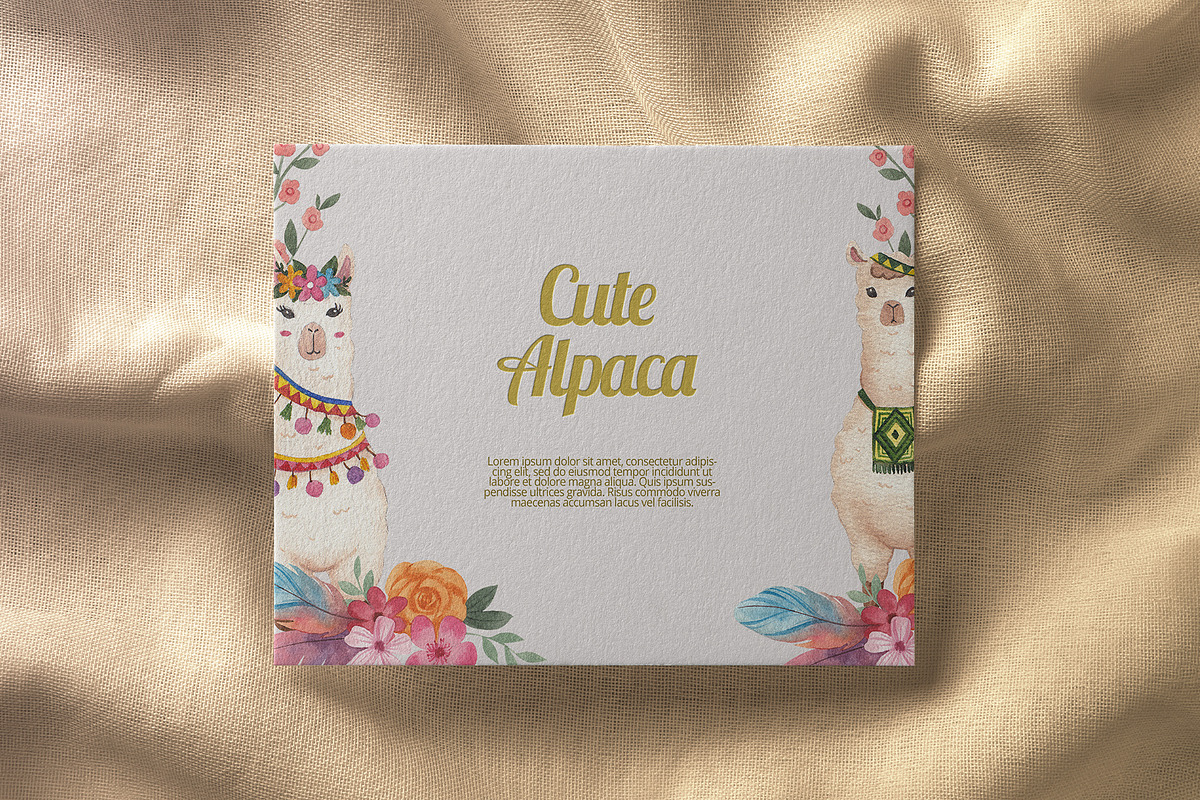Cute Alpaca watercolor, an Animal Illustration by CreativeValuation (Photo 14 of 17)