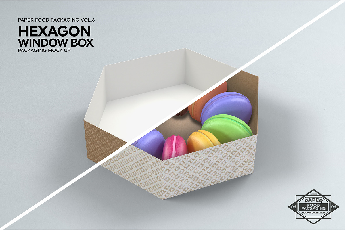 Hexagon Window Box Mockup, a Packaging Mockup by INCDesign (Photo 4 of 6)
