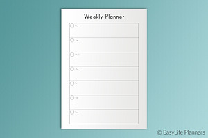 Weekly Planner A5 Printable Refills