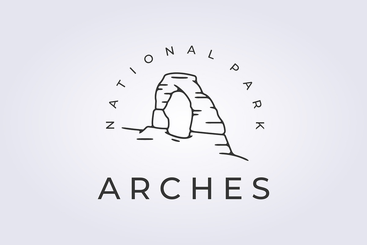 Arches national park logo landmark, a Branding & Logo Template by Lodzrov