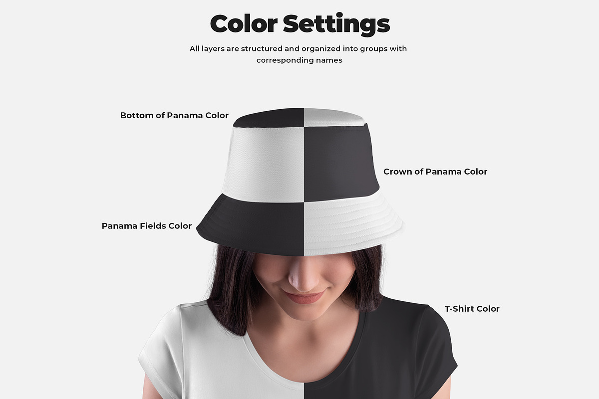 7 Bucket Hat Mockups, a Hat Mockup by Grow Design Craft Studio (Photo 2 of 7)