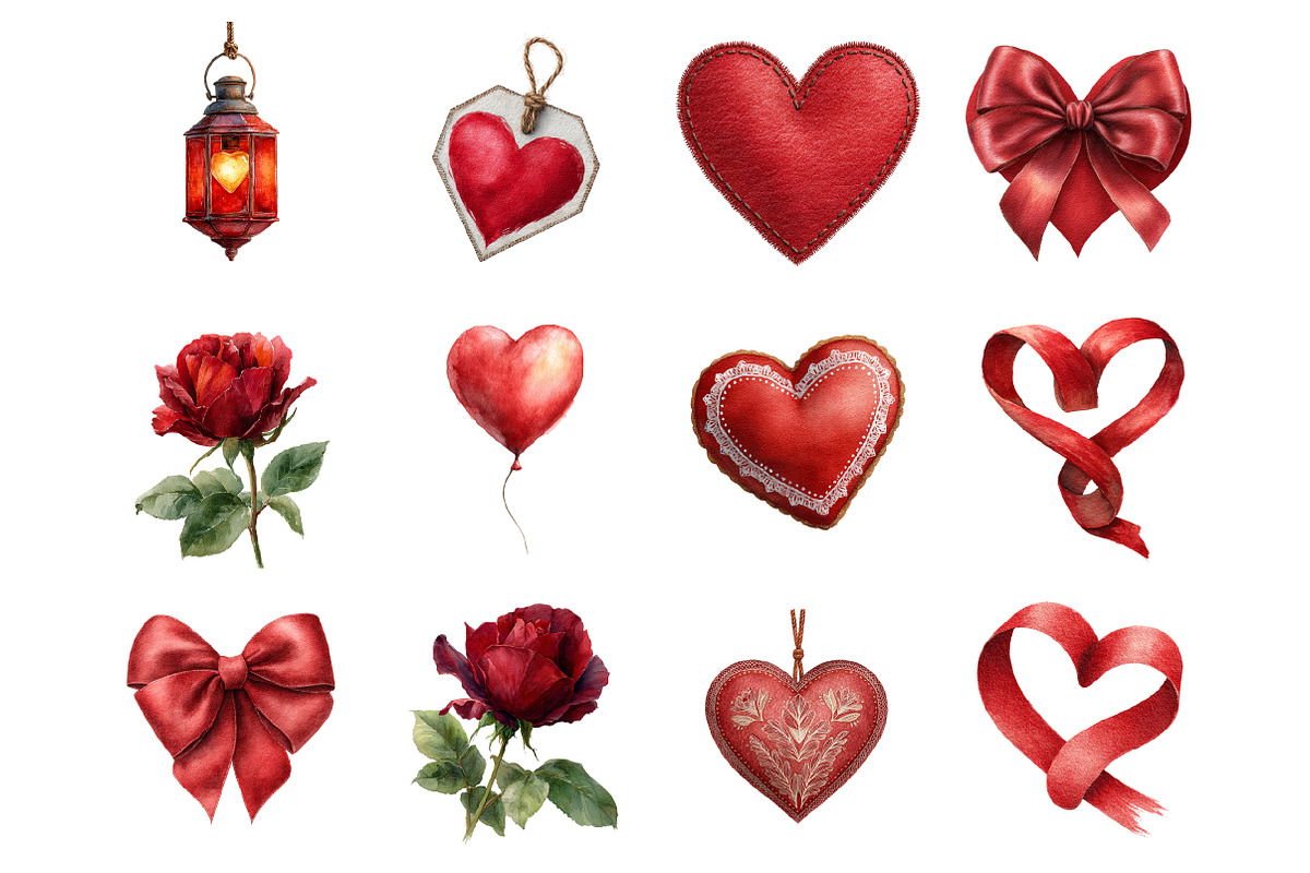 Red Valentines Clipart, an Illustration by Design Market (Photo 3 of 3)