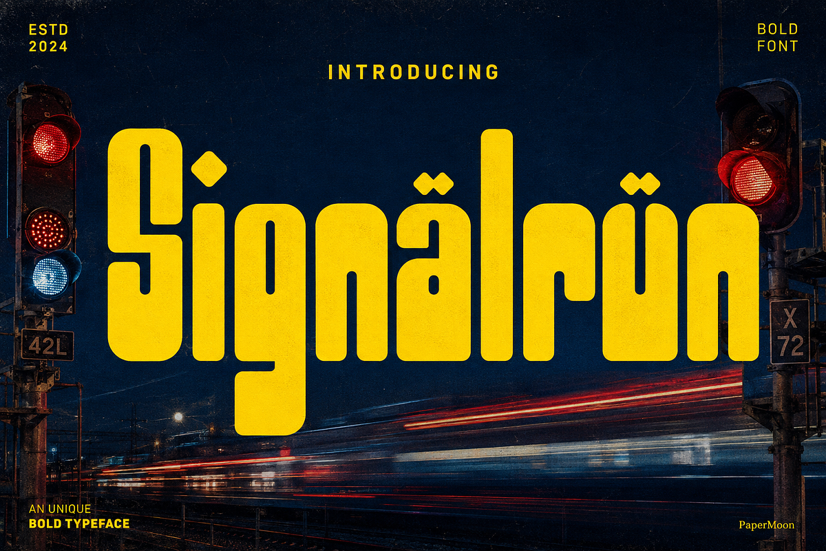 Signalrun - Bold Display Typeface, a Sans Serif Font by PaperMoon (Photo 10 of 10)