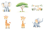 Cute Safari Animals Clipart, an Illustration by CreationArt (Thumbnail 5 of 6)