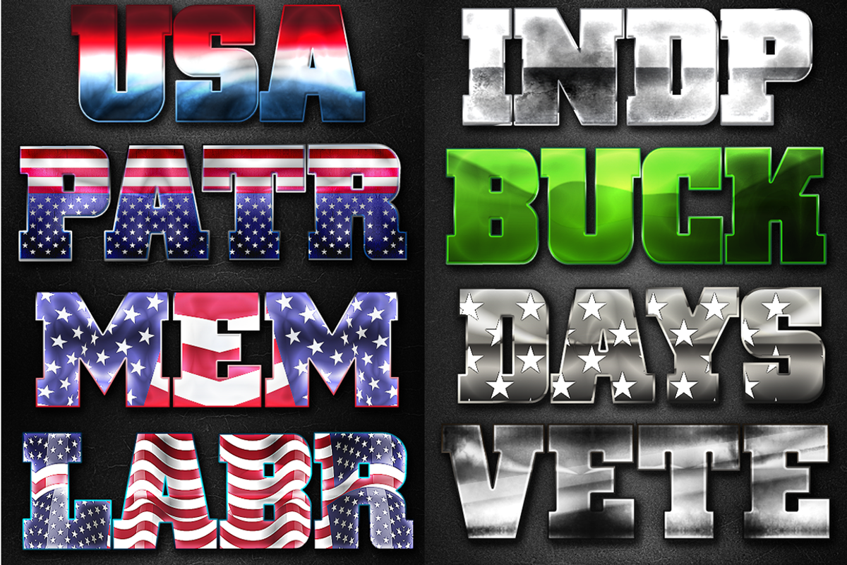 Patriotic Layer Styles, a Layer Style Add-On by DesignFathoms (Photo 4 of 4)
