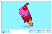 Ice Cream Cone Cartoon, a Food Illustration by Artstorystudio (Thumbnail 1 of 3)