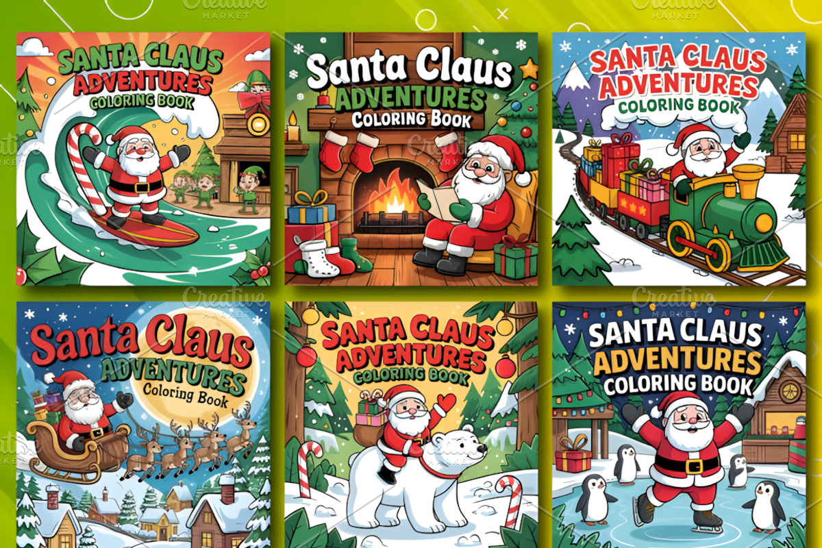 55 Santa Claus Adventures Coloring, a Decorative Illustration by Coco Bloom (Photo 3 of 4)