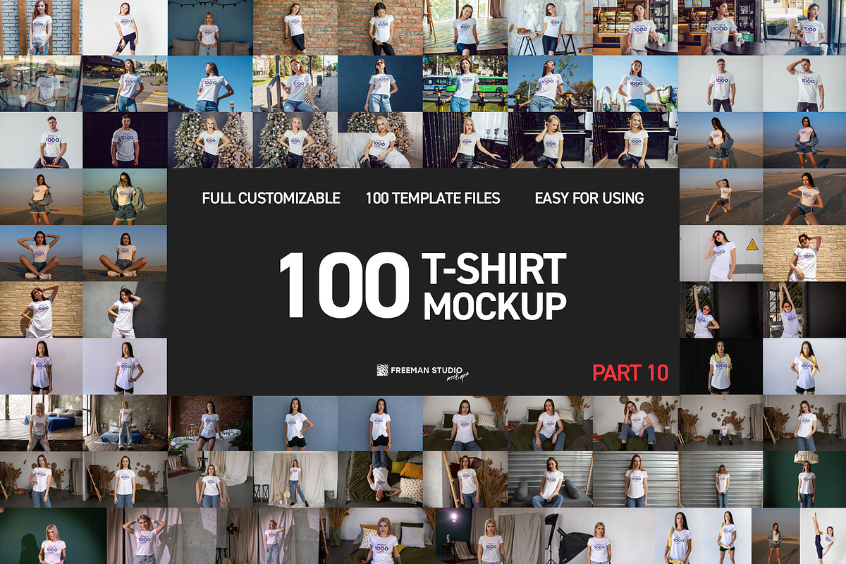 100 T-Shirt Mockup Part 10, a Shirt Mockup by Freeman Studio (Photo 1 of 7)