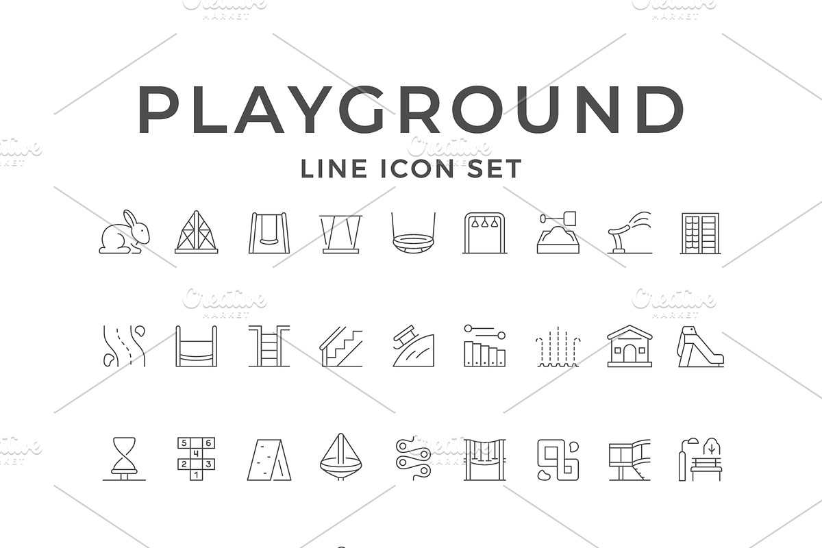 Set line icons of playground, an Outline Icon by motorama (Photo 1 of 2)