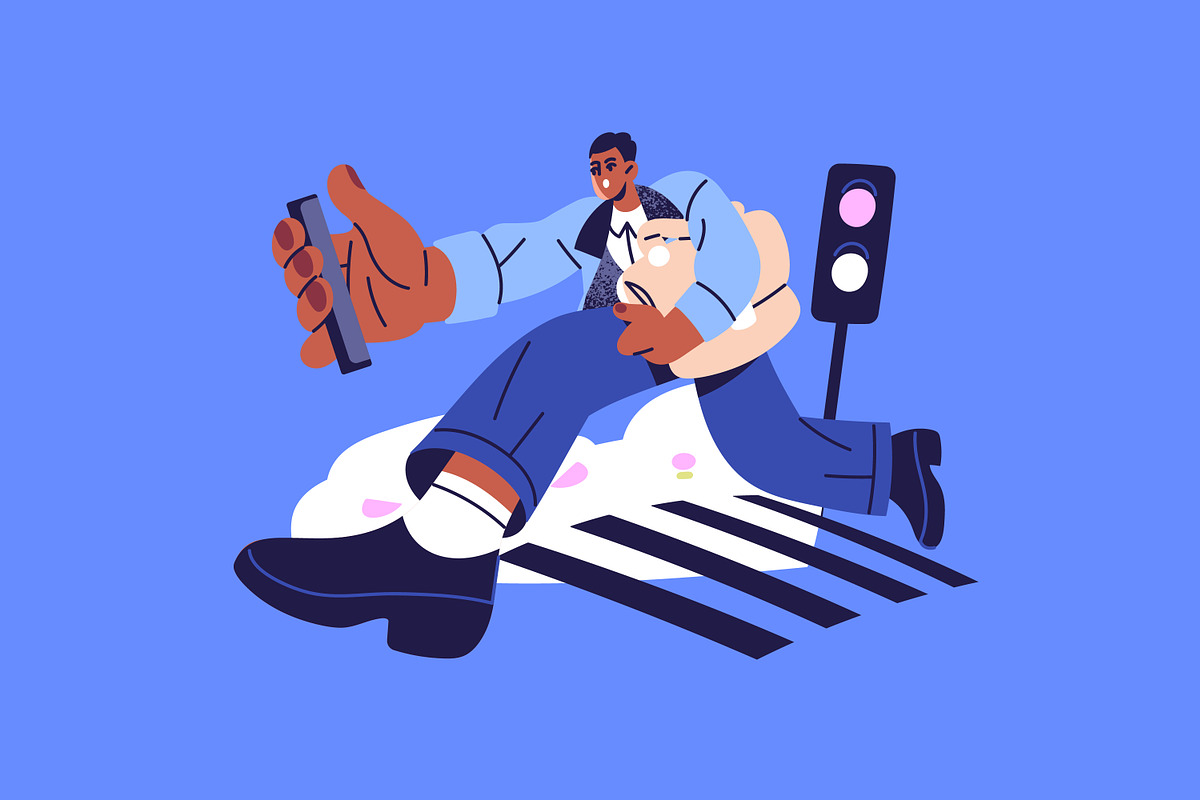 People with gadget addiction concept, a Person Illustration by PaperTrident (Photo 5 of 9)