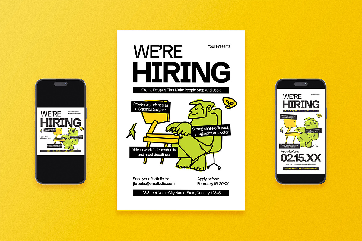 We're Hiring Flyer, a Flyer Template by Aiyari Graphic (Photo 1 of 3)