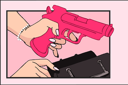 Woman with pistol in hand Vector