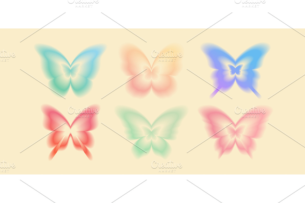 Gradient butterfly shape collection, an Animal Illustration by art PVP - market