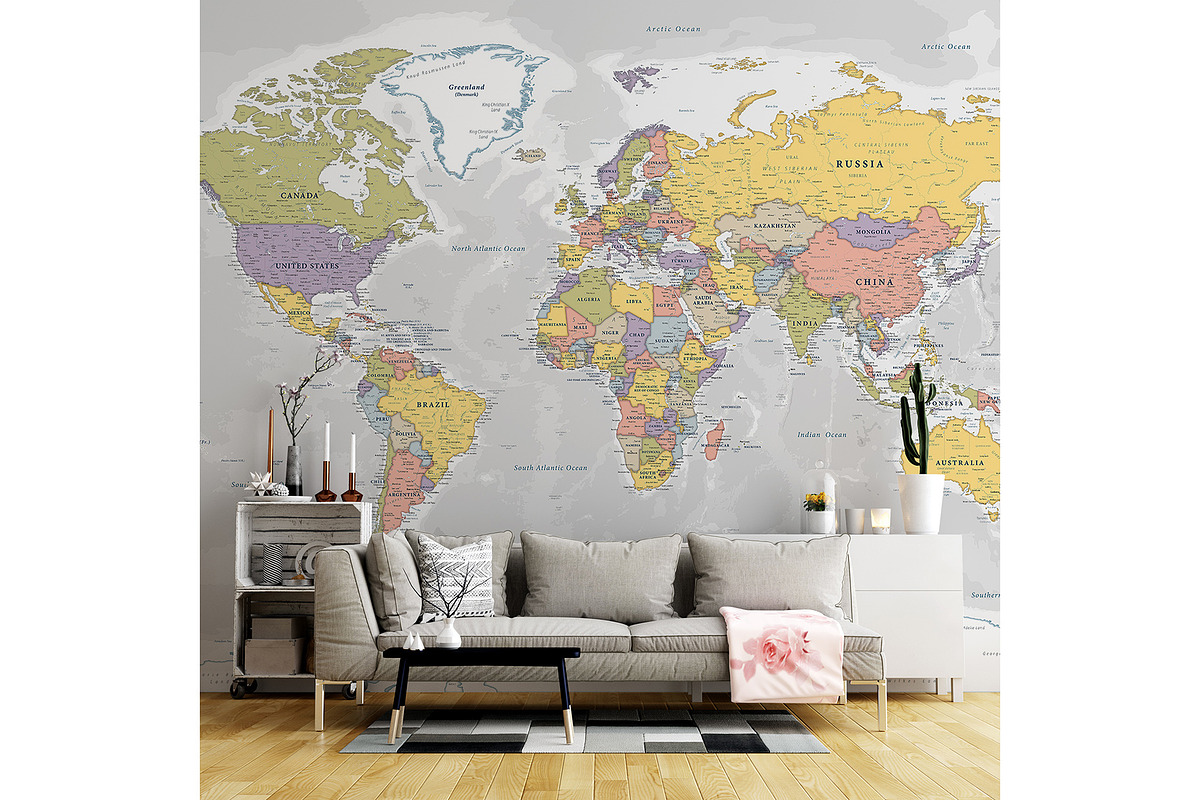 Vector World Map - Large&Detailed, a Decorative Illustration by PorcuPen Works (Photo 7 of 8)