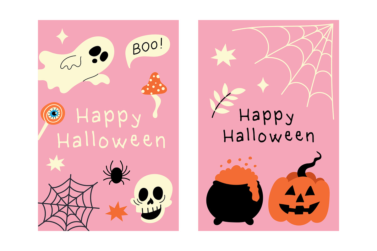 Retro Halloween Vector Set, a Seasonal Illustration by Idressart (Photo 3 of 5)