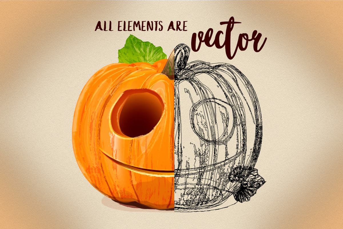 Halloween Pumpkin illustrations, an Illustration by Indie Khisa (Photo 6 of 8)