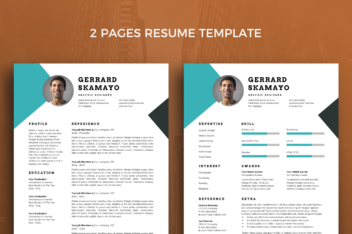 Resume Template 31, a Resume Template by graphicalcium (Photo 2 of 3)