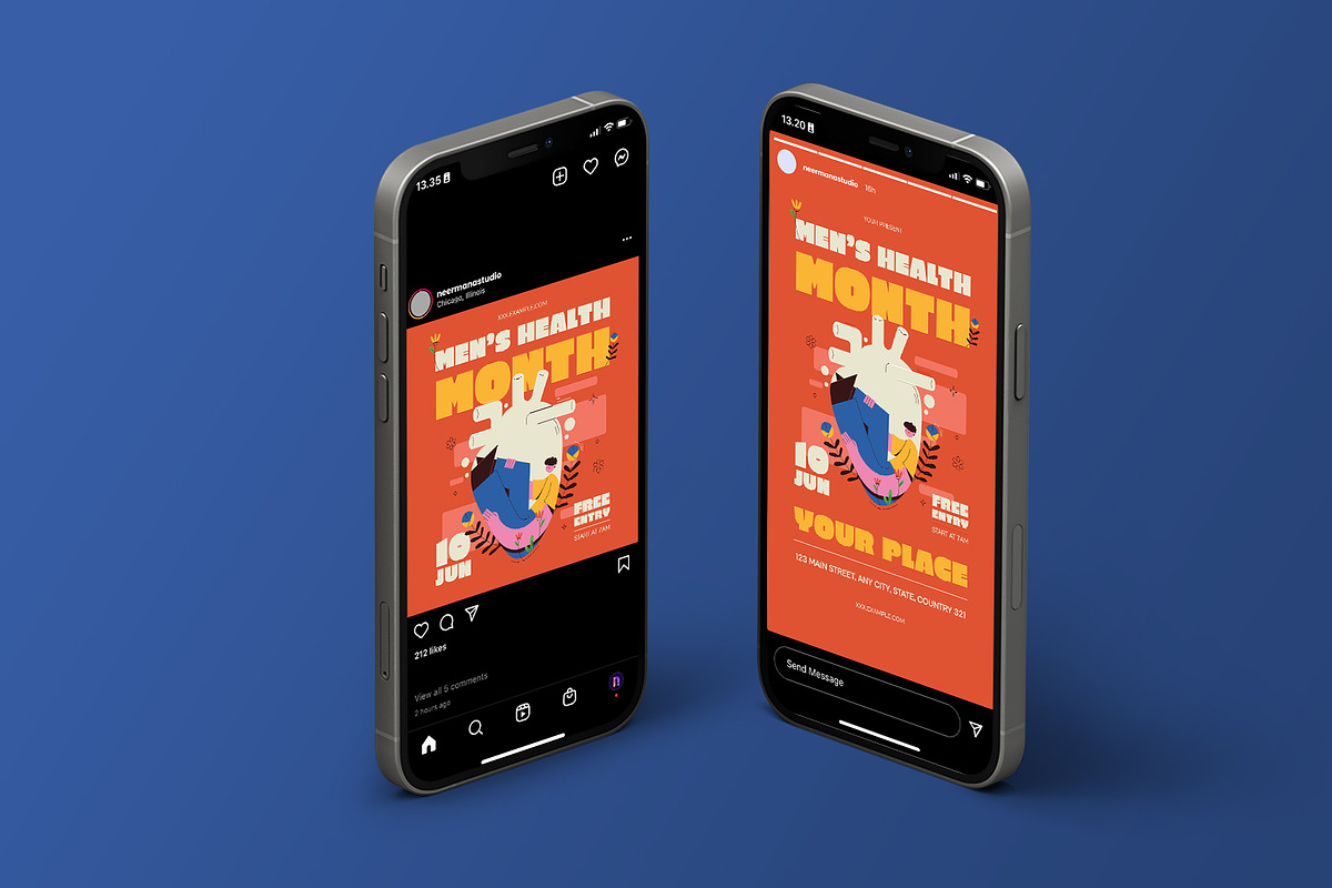 Orange Men's Health Month Flyer, a Flyer Template by Neermana (Photo 4 of 4)