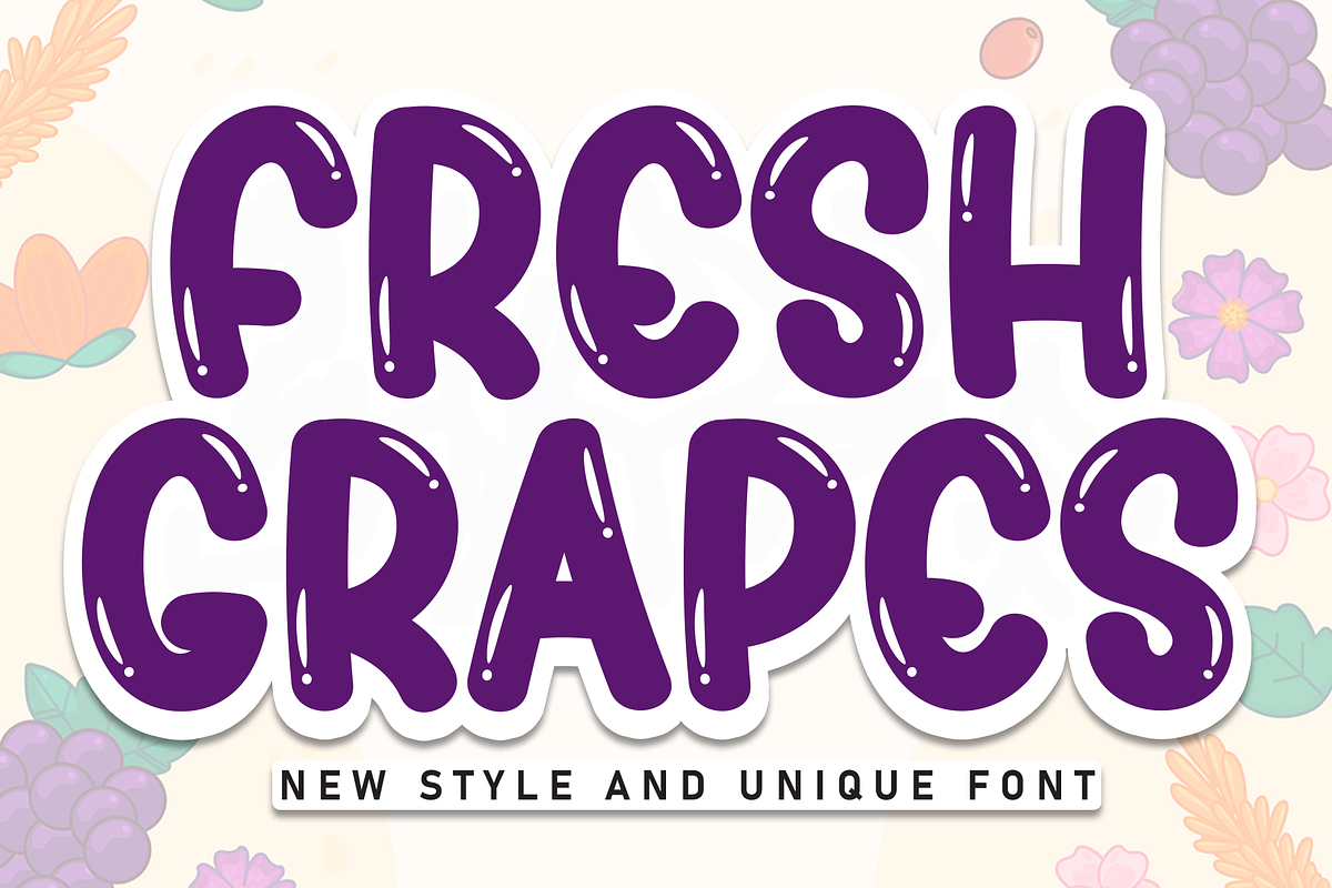Fresh Grapes | Script Font, a Script Font by Scratchones (Photo 1 of 8)