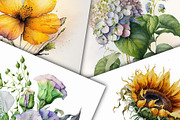 Floral Flower Watercolor Backgrounds, an Illustration by Gemstone (Thumbnail 4 of 4)