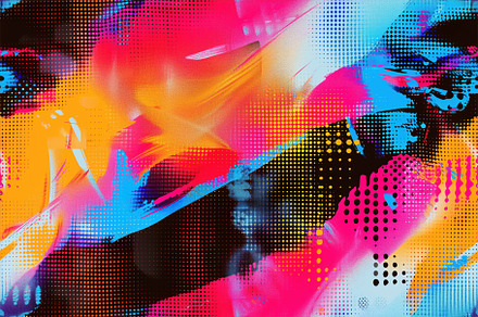 Seamless vibrant abstract halftone glitch artwork featuring bold colors like pi, a Background Graphic by Textures & Backgrounds