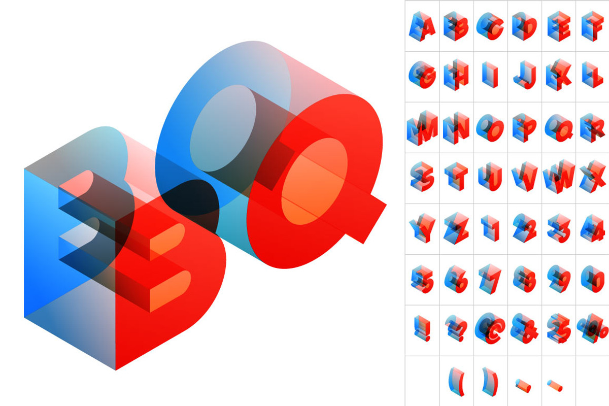 Vector isometric alphabet preview 5