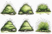 Watercolor Spring Green Grass Clipar, an Illustration by Craft Nest (Thumbnail 3 of 6)