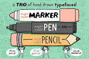 Might Could Drawing Tools Font Trio, a Sans Serif Font by Might Could Studios (Thumbnail 1 of 5)