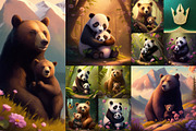 Mother and Baby Animal Art Prints, an Animal Illustration by pixaroma (Thumbnail 3 of 15)