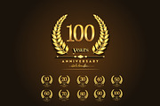 Golden Anniversary Badges, Logo Sets, a Graphic by OtpirusGraphic (Thumbnail 1 of 5)