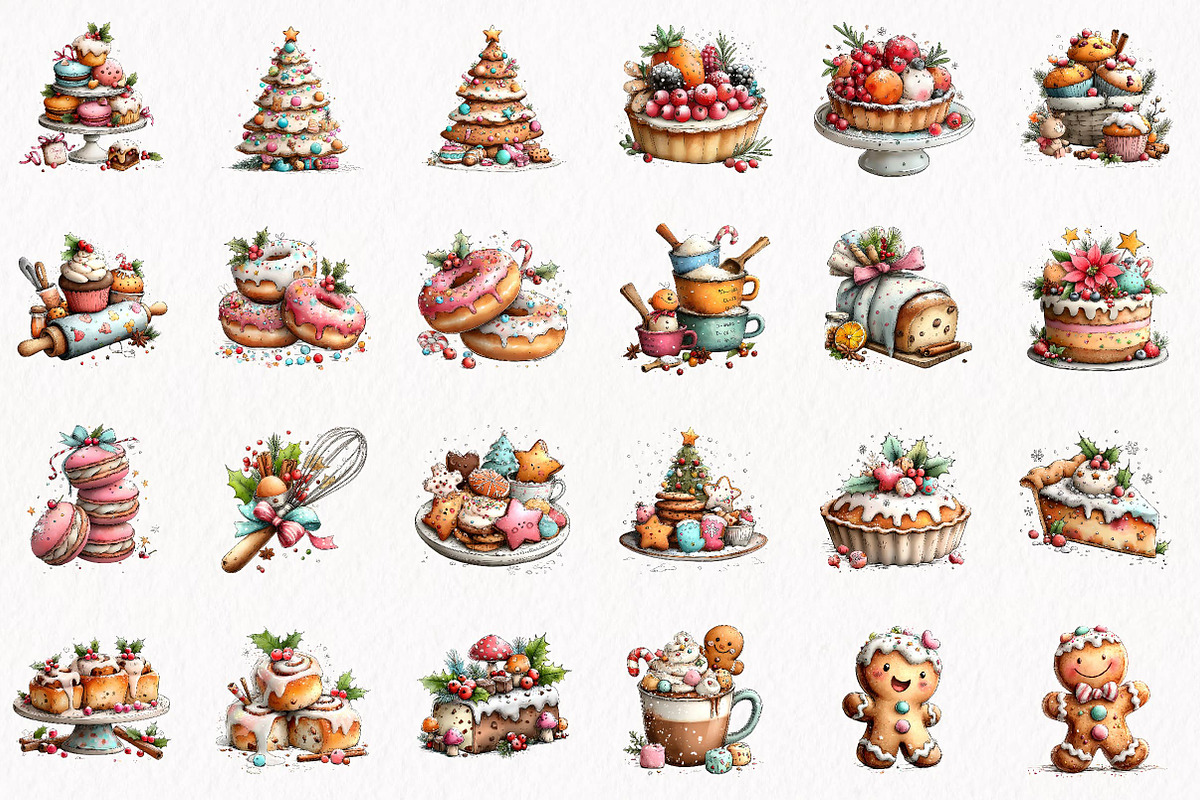 Christmas Baking Clipart Bundle, a Seasonal Illustration by fashionaddict (Photo 4 of 7)