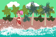 Tropical paradise procreate brush, a Brush Add-On by Meisanmui (Thumbnail 6 of 7)