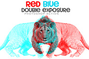 Red blue Double exposure Action, an Action Add-On by Ruslan Zelensky (Thumbnail 1 of 5)
