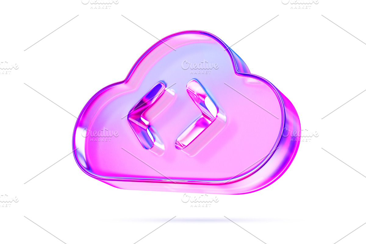 3d glass holographic cloud, a Technology Illustration by Marozhkastudio
